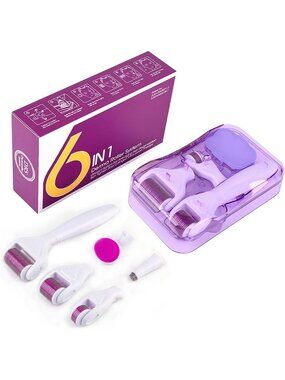 6-in-1 Microneedling Roller Kit for Face & Body - Skin Care Tools, 0.3mm